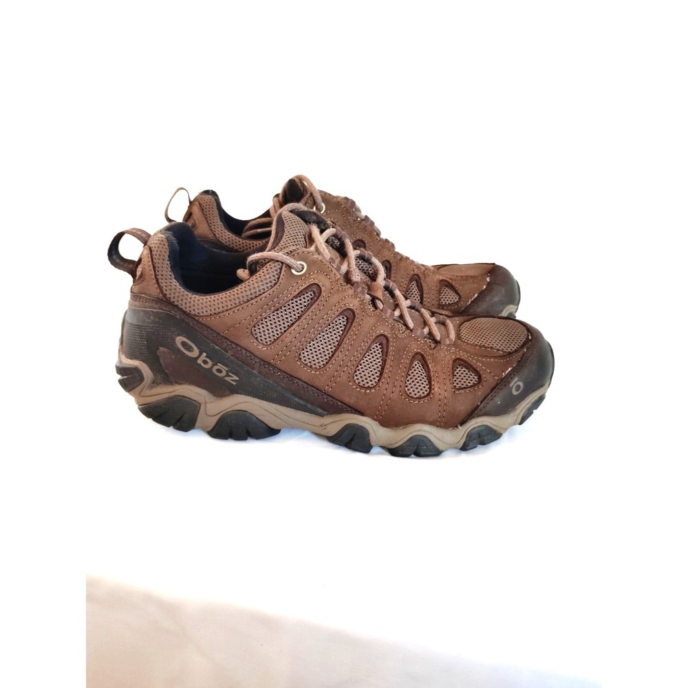 Oboz Men 12 Sawtooth II Low Brown Leather Mesh Durable Rugged Trail Hiking Shoes